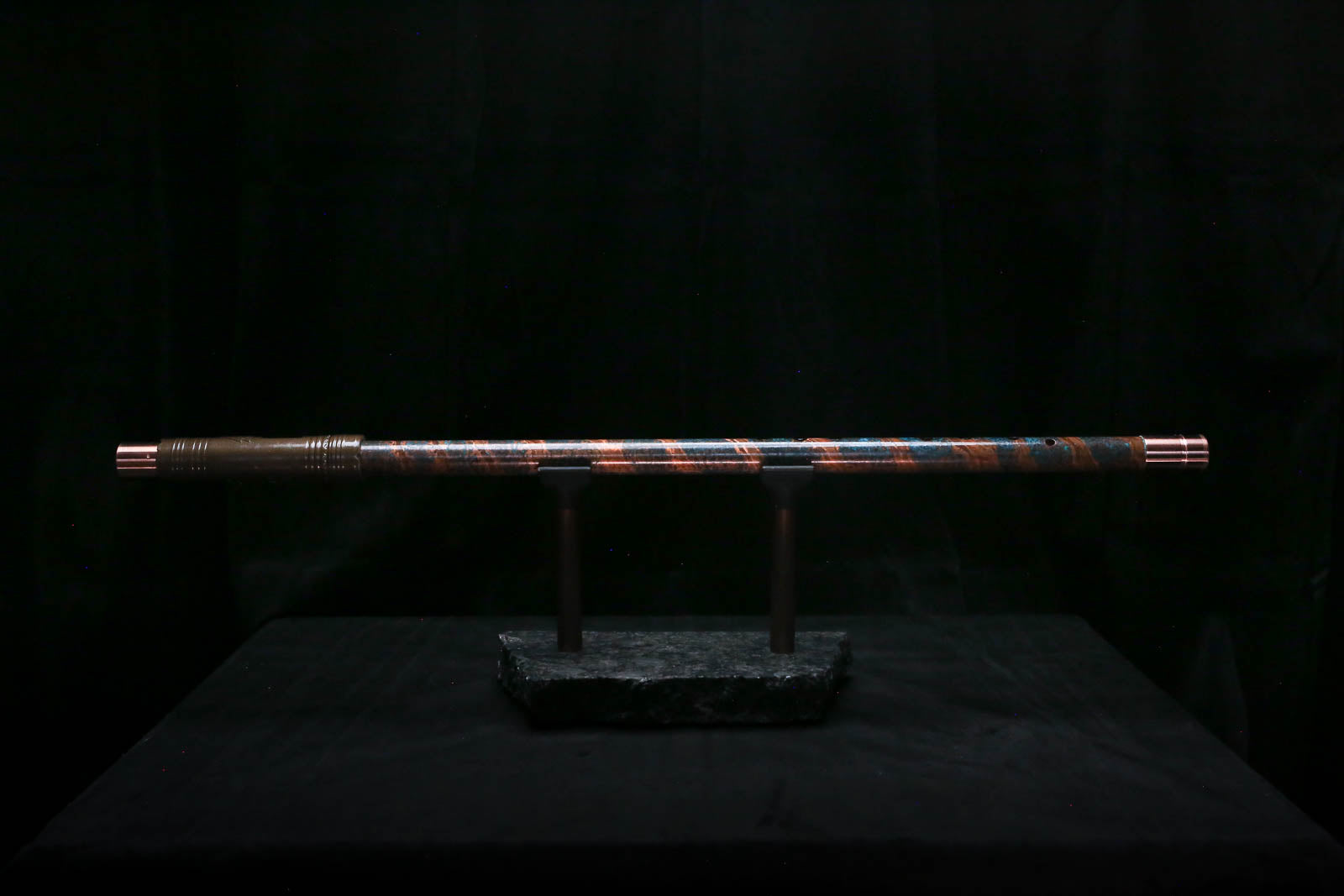 Low C Copper Flute #0165 in Arctic Spiral Burl w/special End Piece