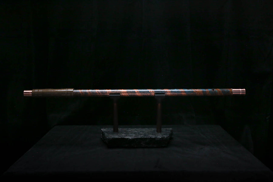 Low C Copper Flute #0165 in Arctic Spiral Burl w/special End Piece