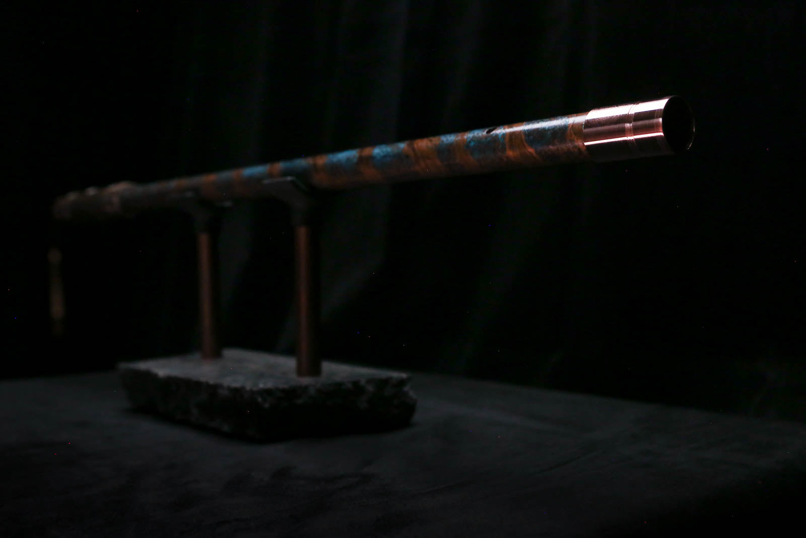 Low C Copper Flute #0165 in Arctic Spiral Burl w/special End Piece