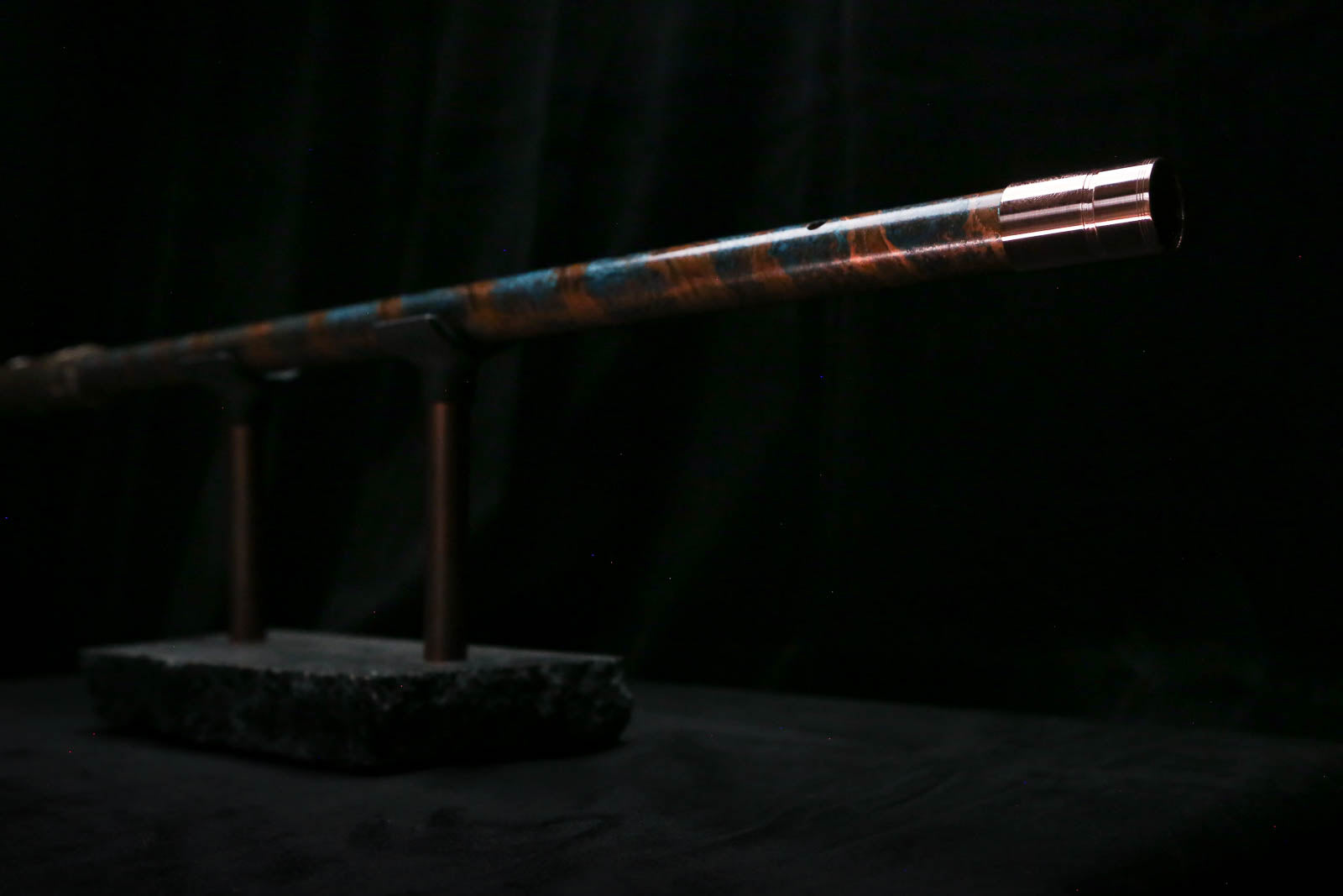 Low C Copper Flute #0165 in Arctic Spiral Burl w/special End Piece