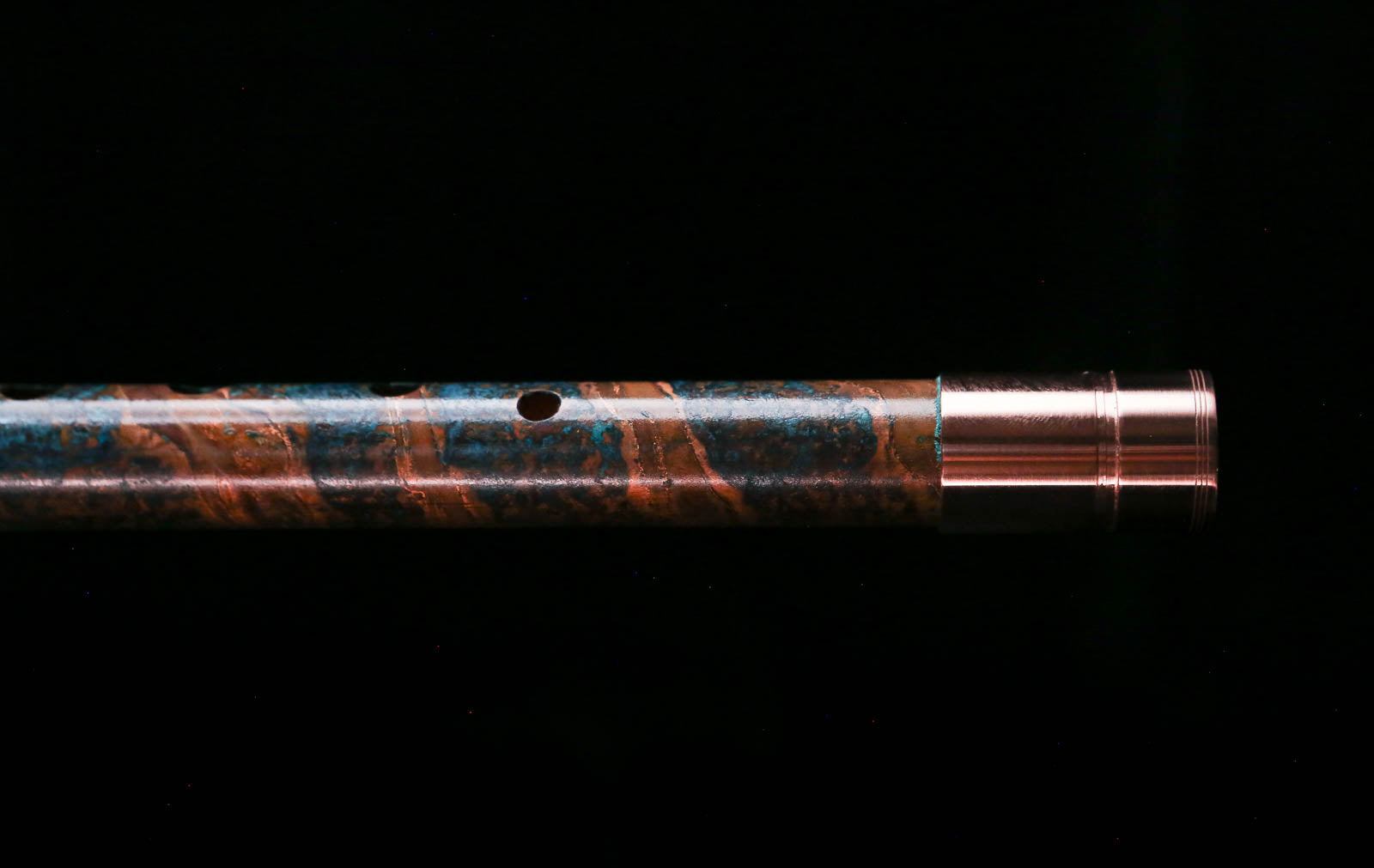 Low C Copper Flute #0165 in Arctic Spiral Burl w/special End Piece