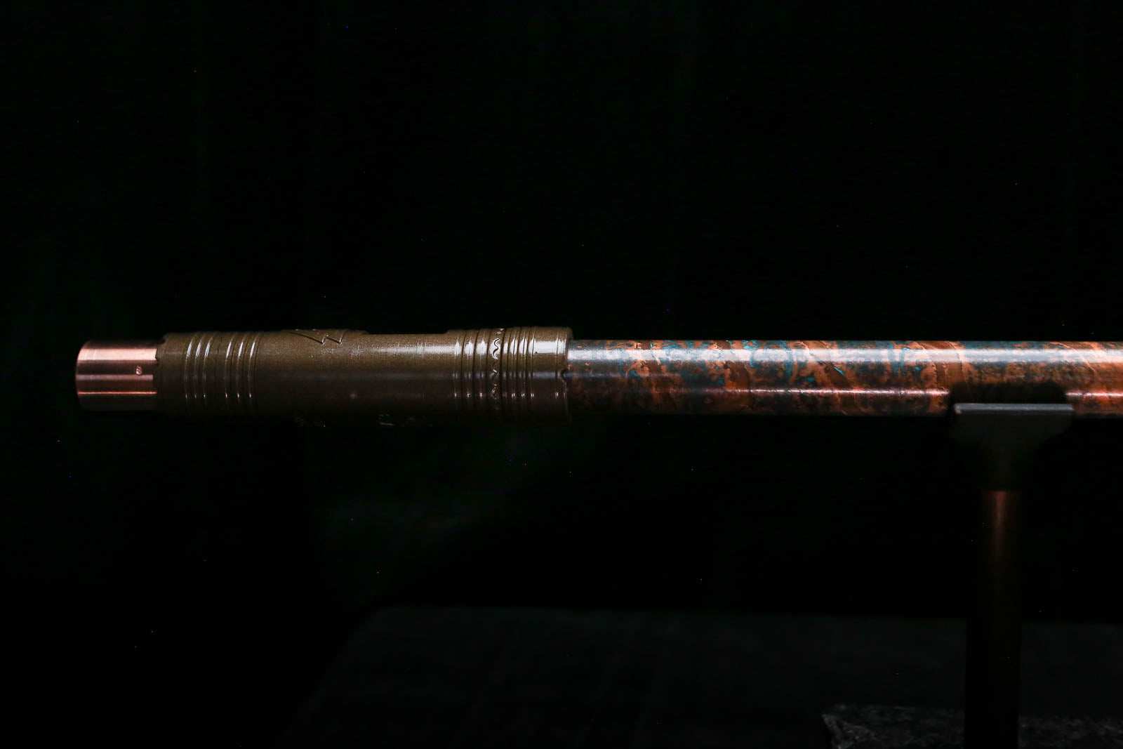 Low C Copper Flute #0165 in Arctic Spiral Burl w/special End Piece