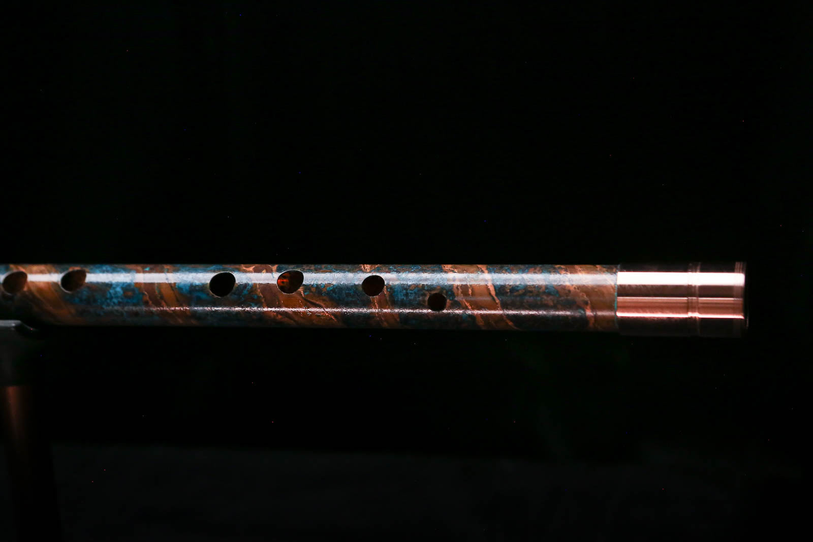 Low C Copper Flute #0165 in Arctic Spiral Burl w/special End Piece