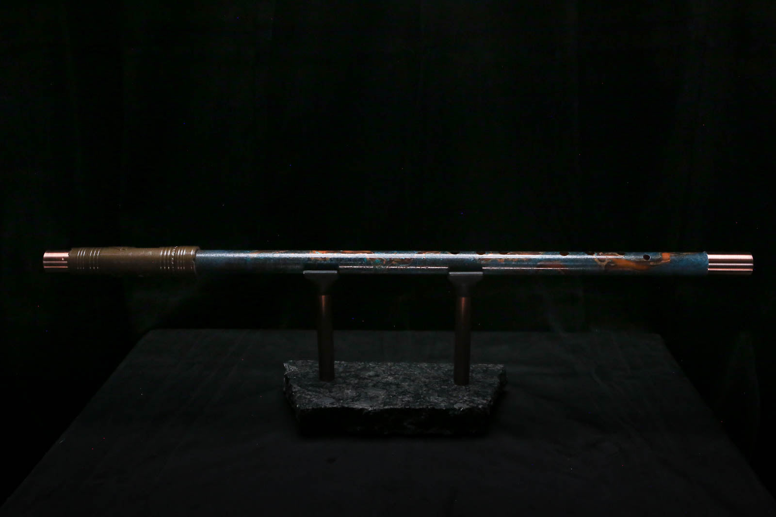 Low C Copper Flute #0168 in Turquoise Burl