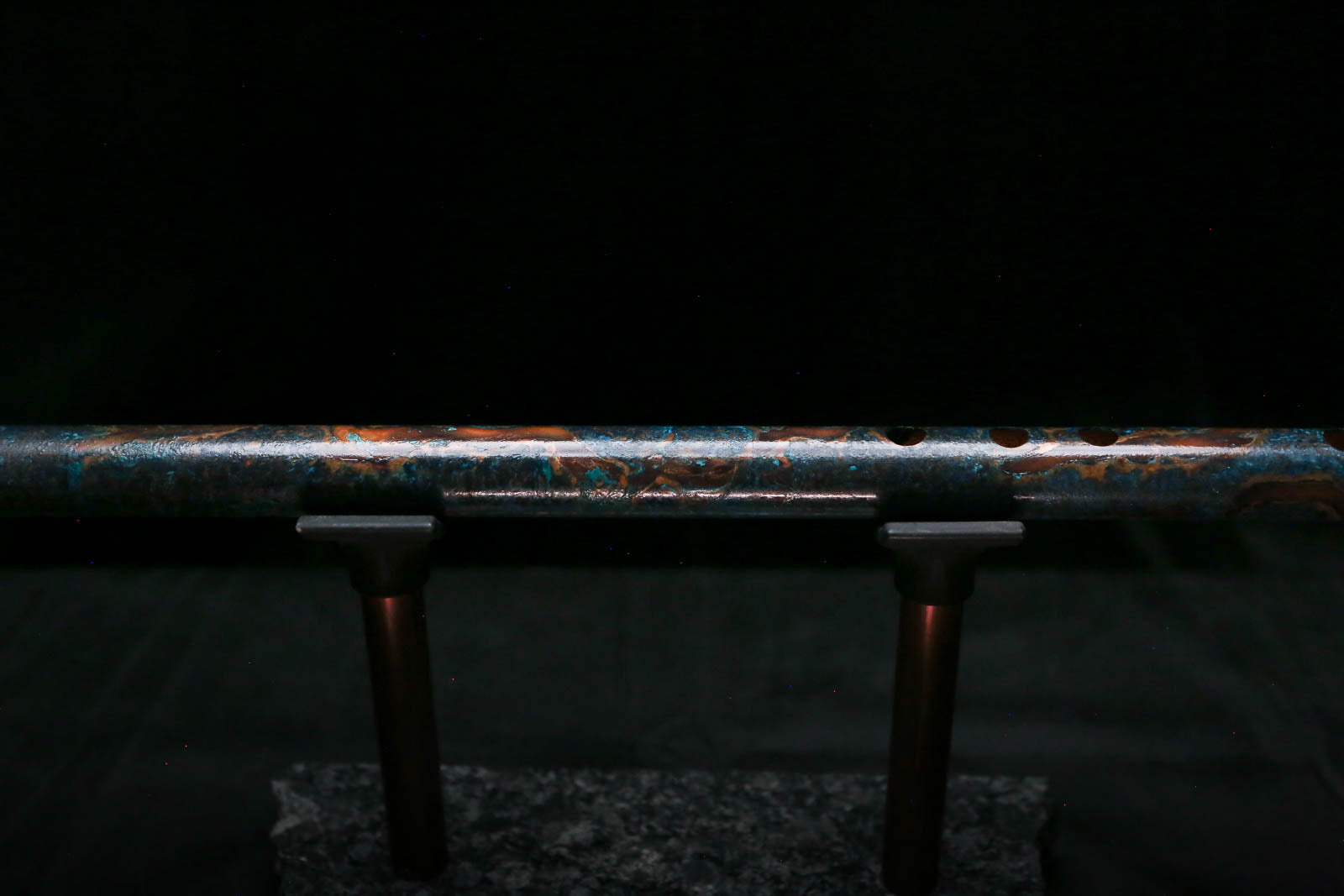 Low C Copper Flute #0168 in Turquoise Burl