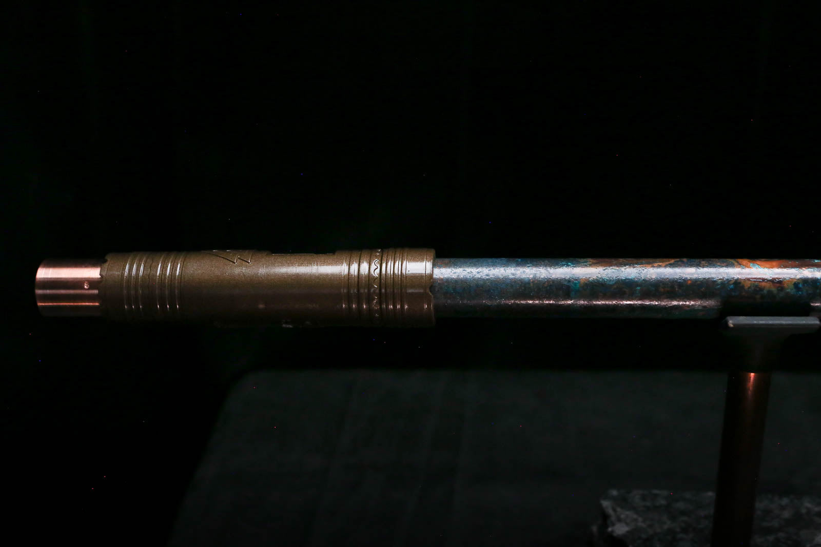 Low C Copper Flute #0168 in Turquoise Burl