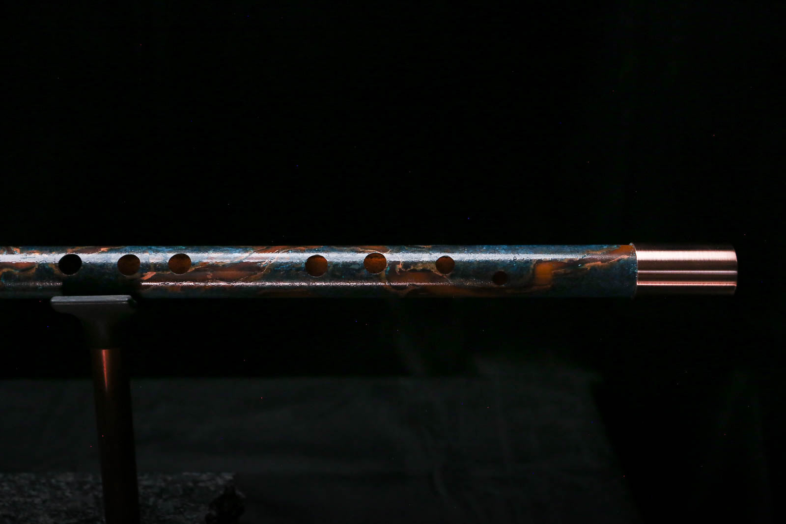 Low C Copper Flute #0168 in Turquoise Burl