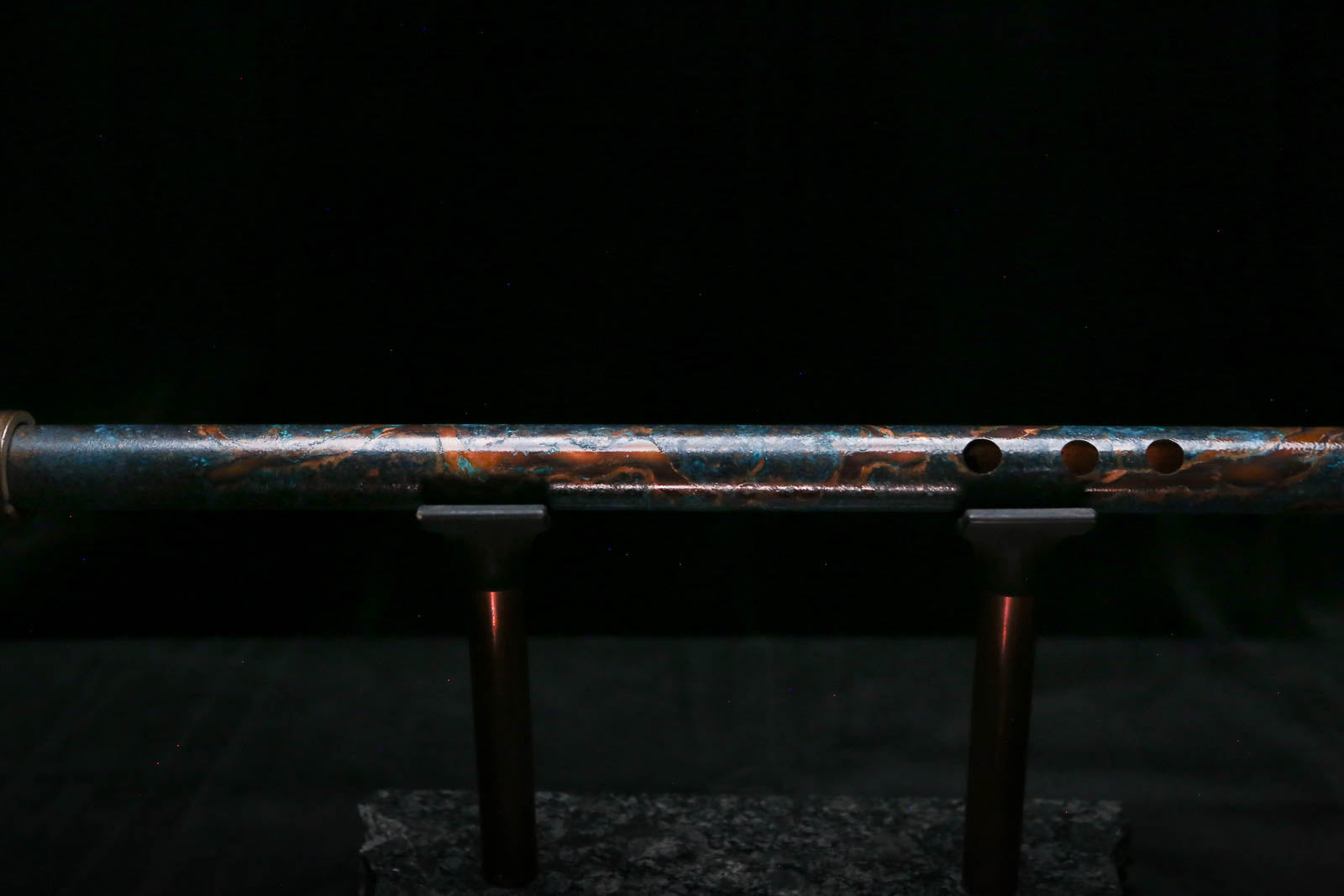 Low C Copper Flute #0168 in Turquoise Burl