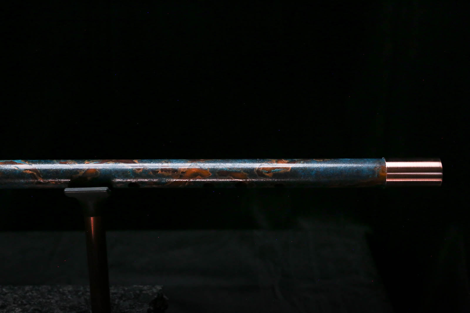 Low C Copper Flute #0168 in Turquoise Burl
