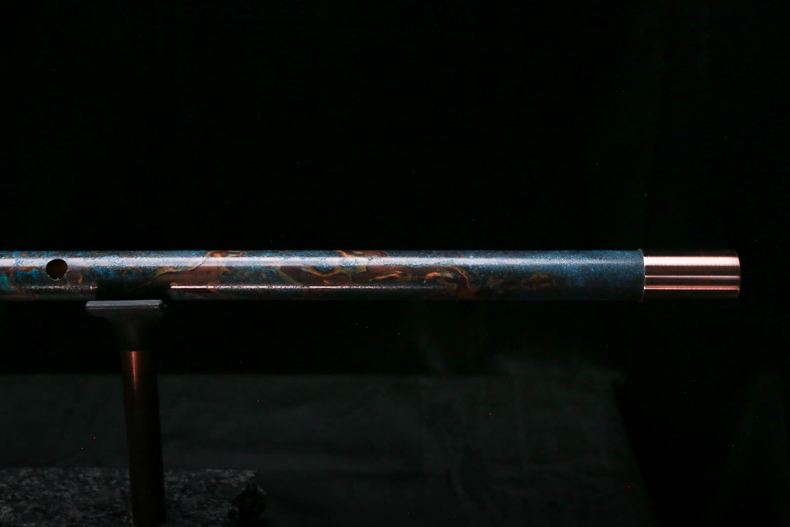 Low C Copper Flute #0168 in Turquoise Burl