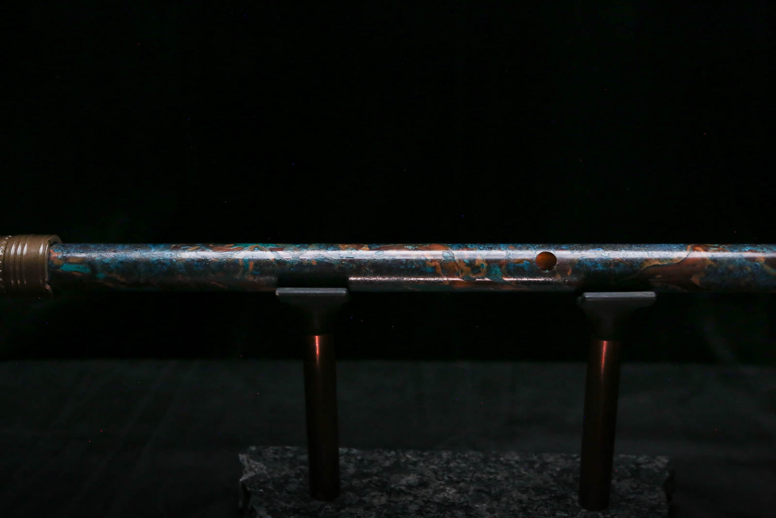 Low C Copper Flute #0168 in Turquoise Burl