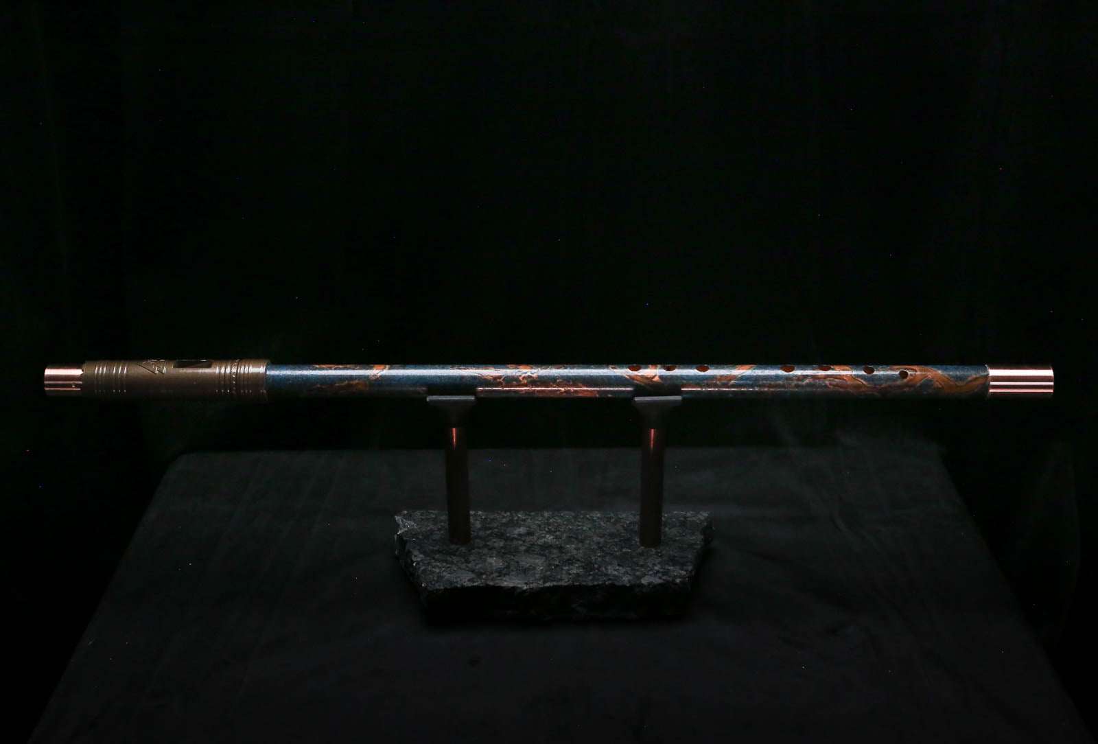Low C Copper Flute #0169 in Turquoise Burl