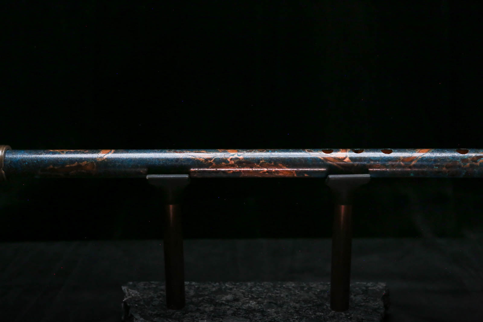 Low C Copper Flute #0169 in Turquoise Burl
