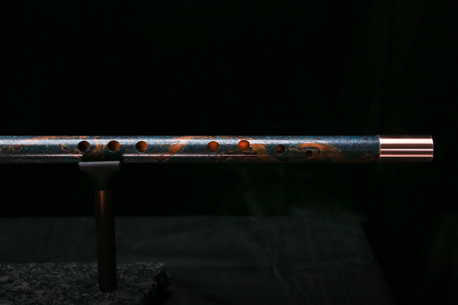 Low C Copper Flute #0169 in Turquoise Burl