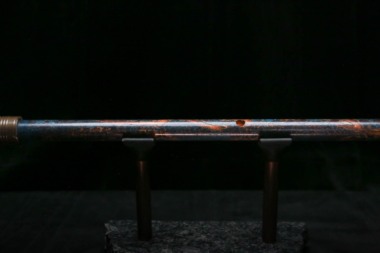 Low C Copper Flute #0169 in Turquoise Burl