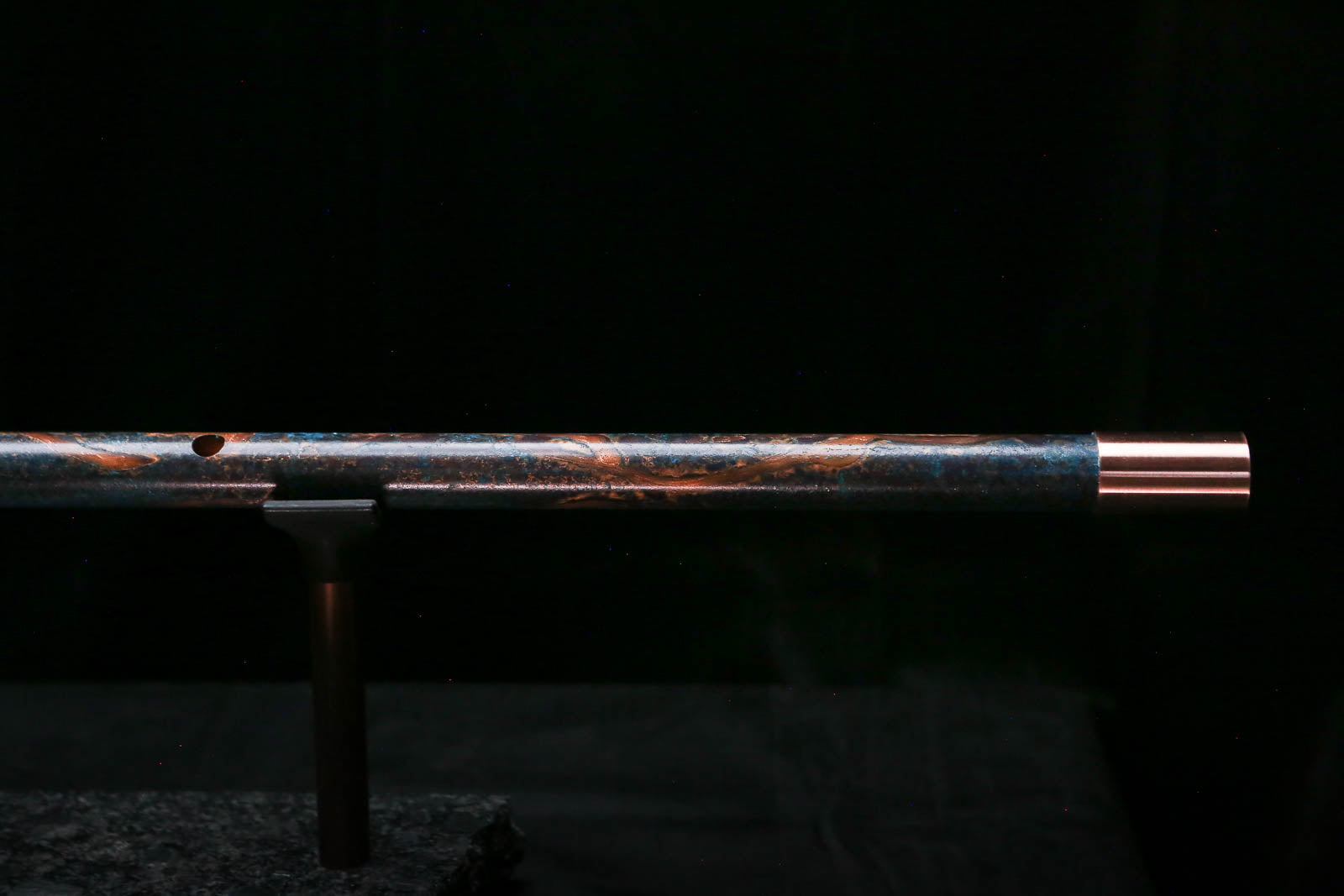 Low C Copper Flute #0169 in Turquoise Burl