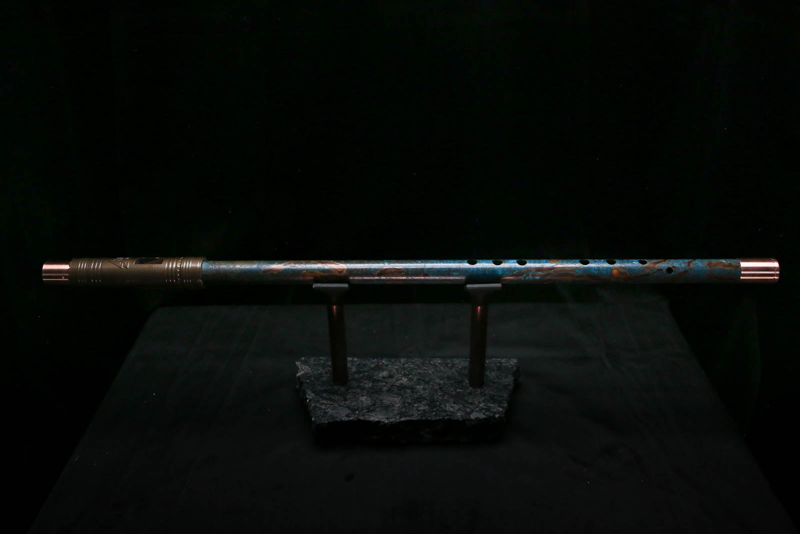 Low C Copper Flute #0170 in Turquoise Ocean Burl w/special End Piece