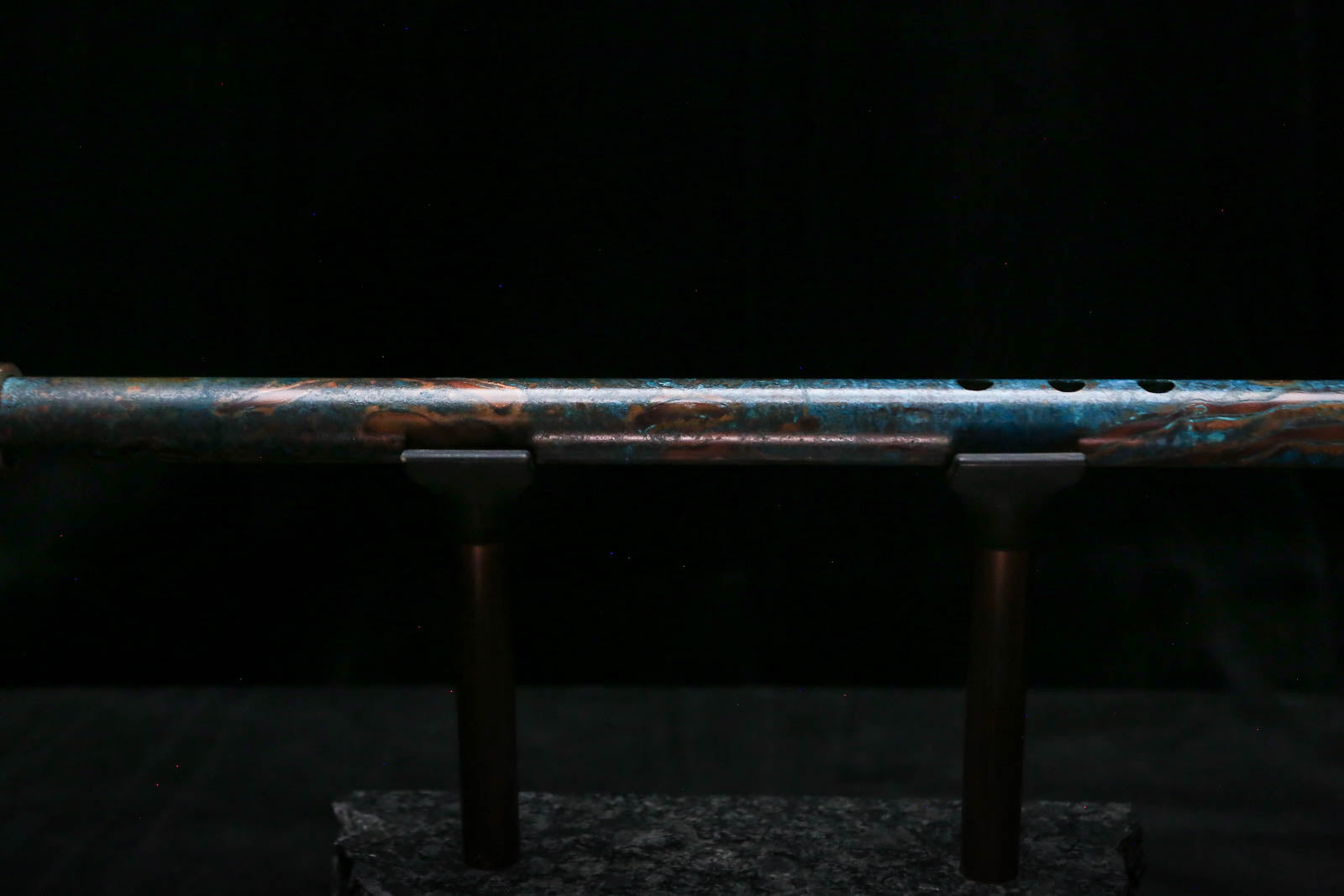 Low C Copper Flute #0170 in Turquoise Ocean Burl w/special End Piece