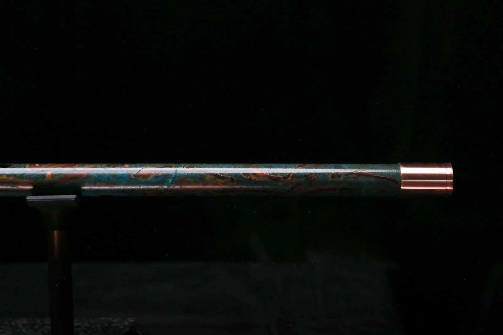 Low C Copper Flute #0170 in Turquoise Ocean Burl w/special End Piece
