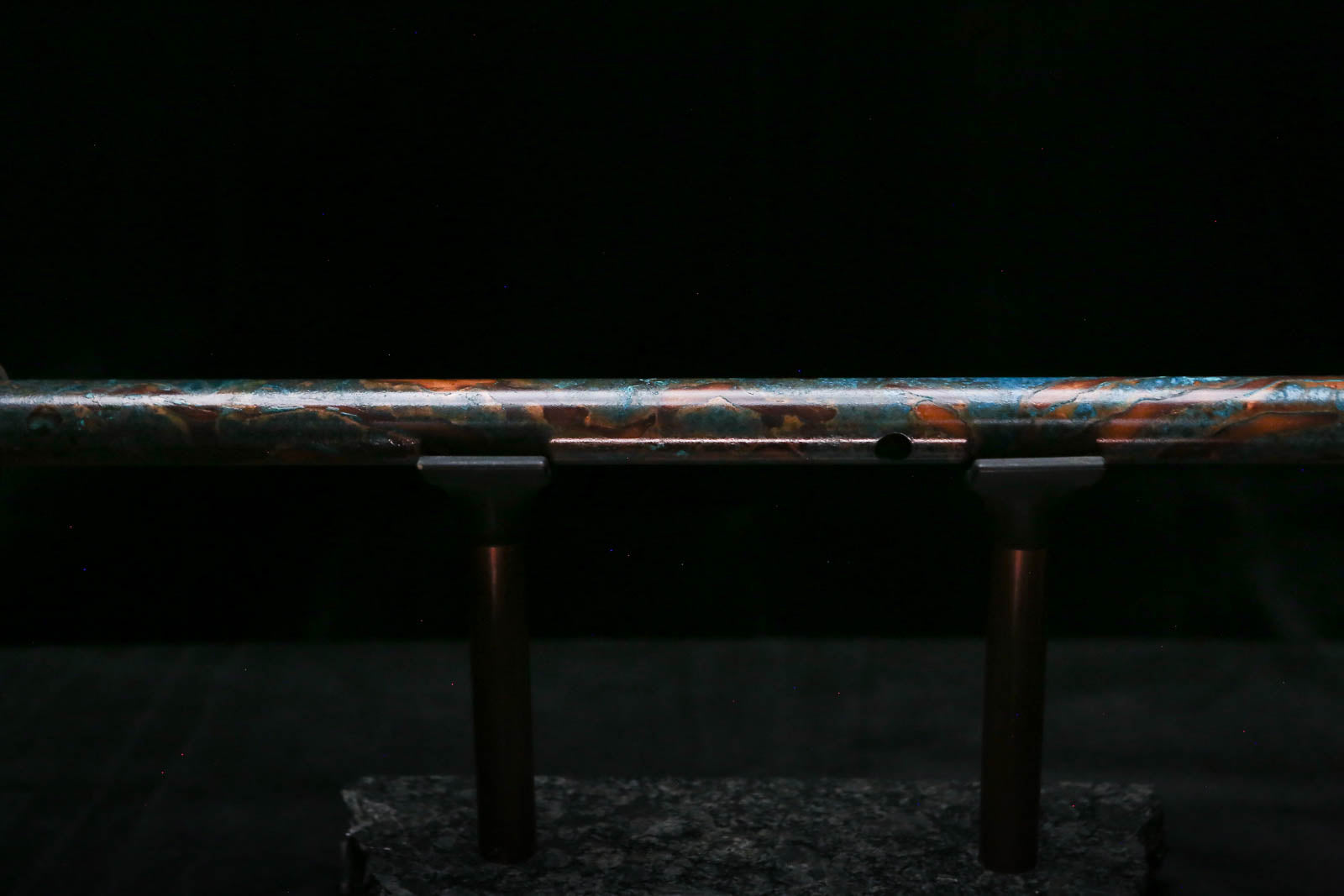 Low C Copper Flute #0170 in Turquoise Ocean Burl w/special End Piece