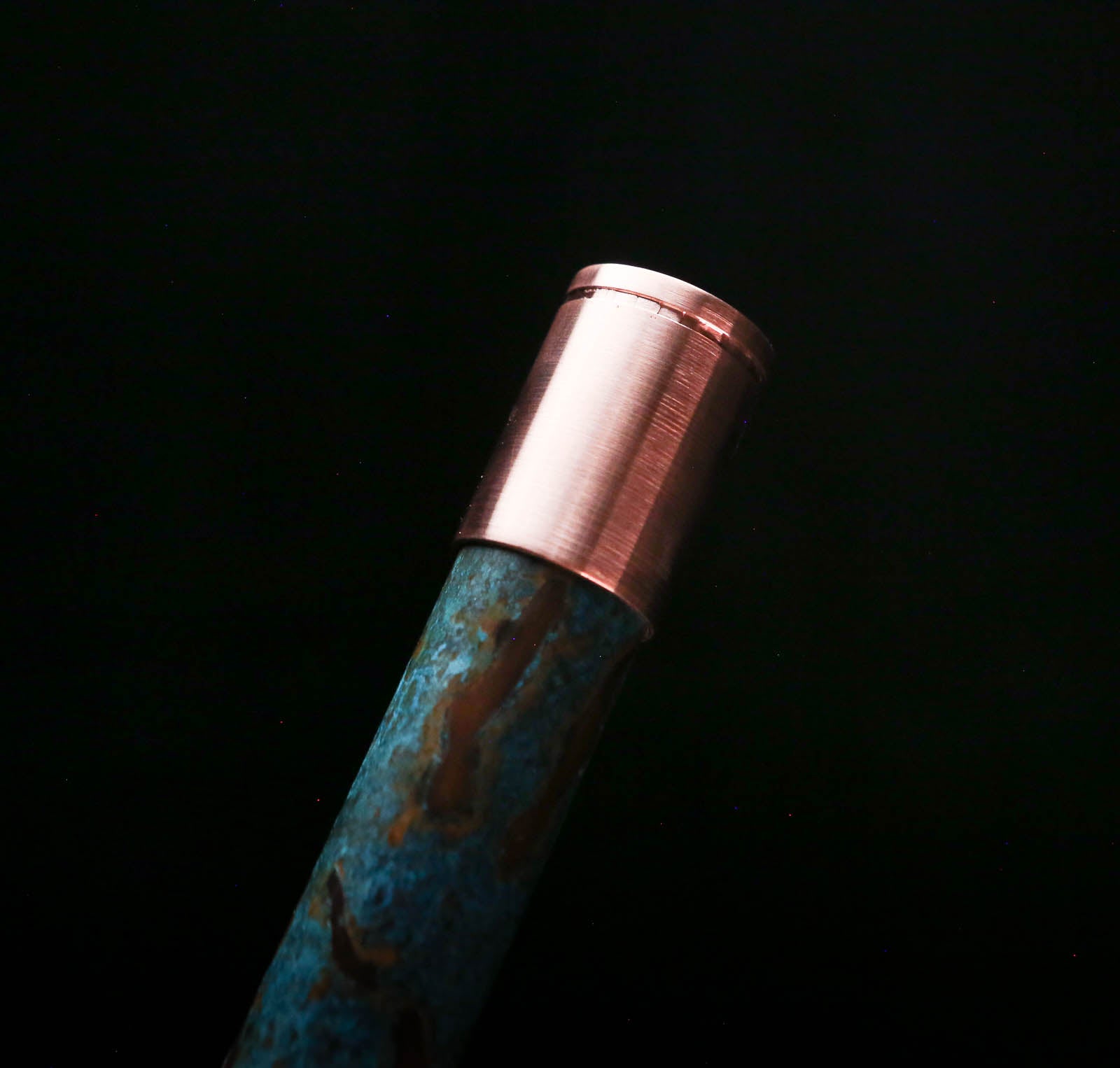 Low C Copper Flute #0170 in Turquoise Ocean Burl w/special End Piece