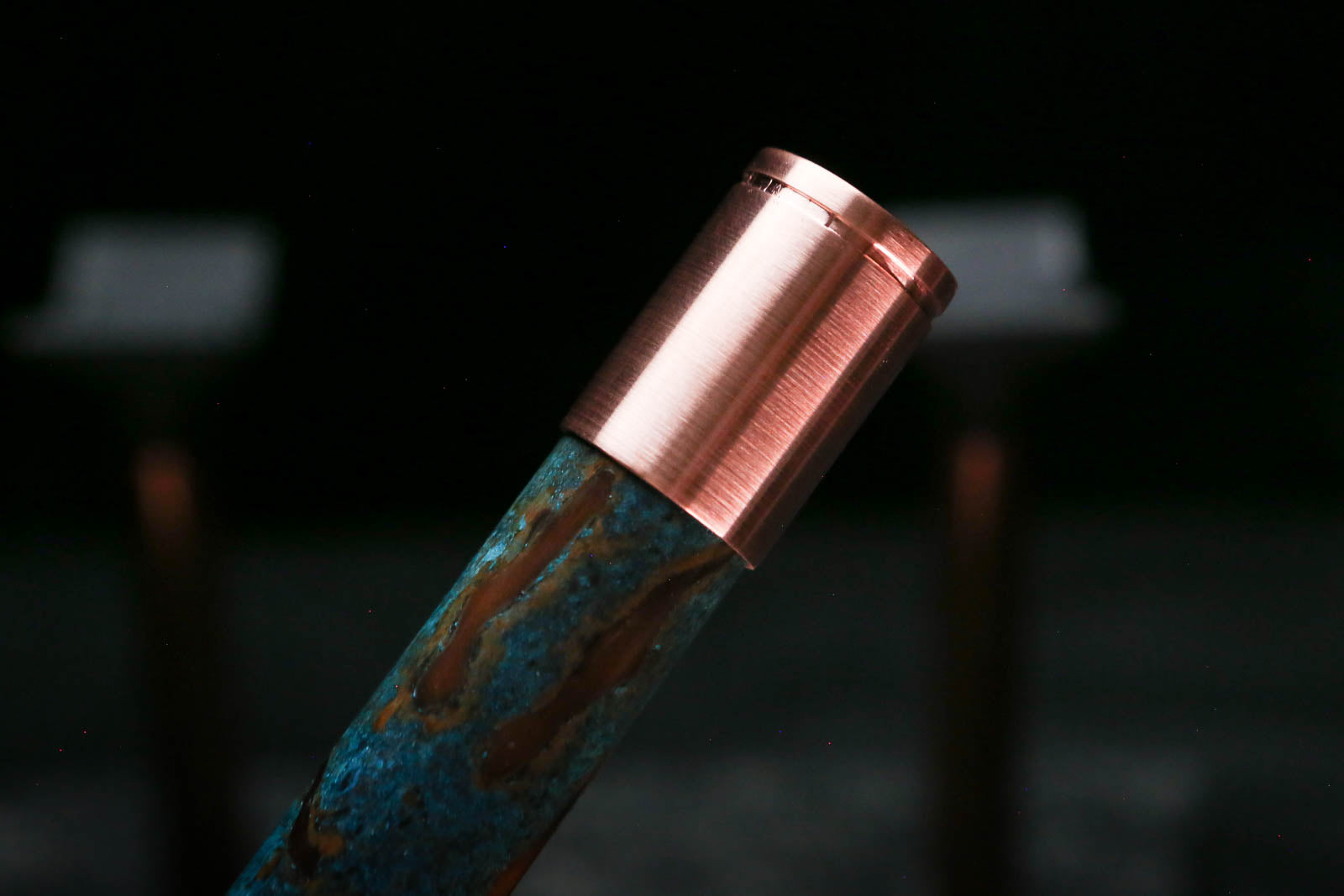 Low C Copper Flute #0170 in Turquoise Ocean Burl w/special End Piece