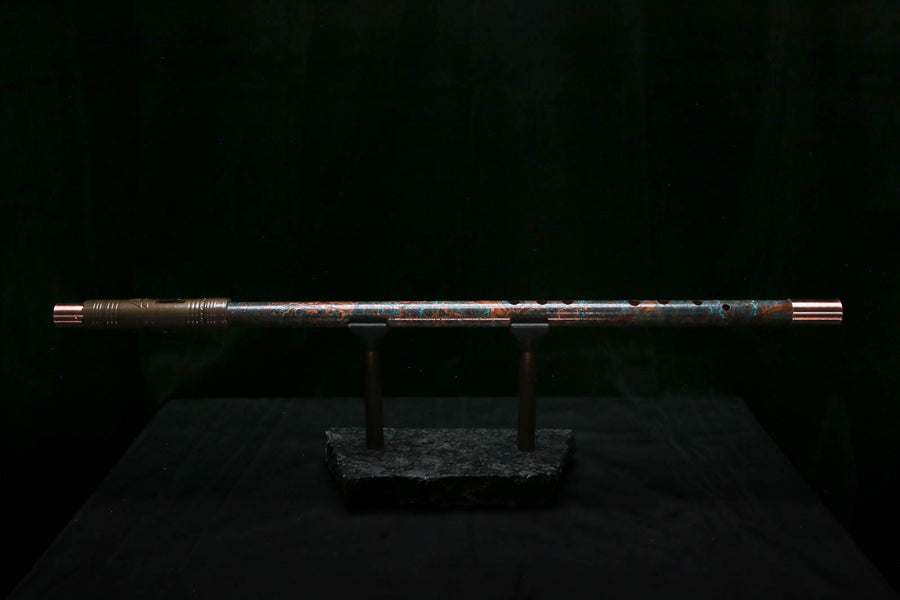 Low C Copper Flute #0171 in Turquoise Ocean Burl