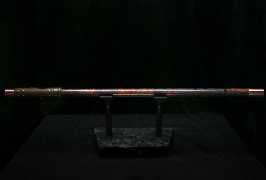 Low C Copper Flute #0178 in Copper Ocean Burl