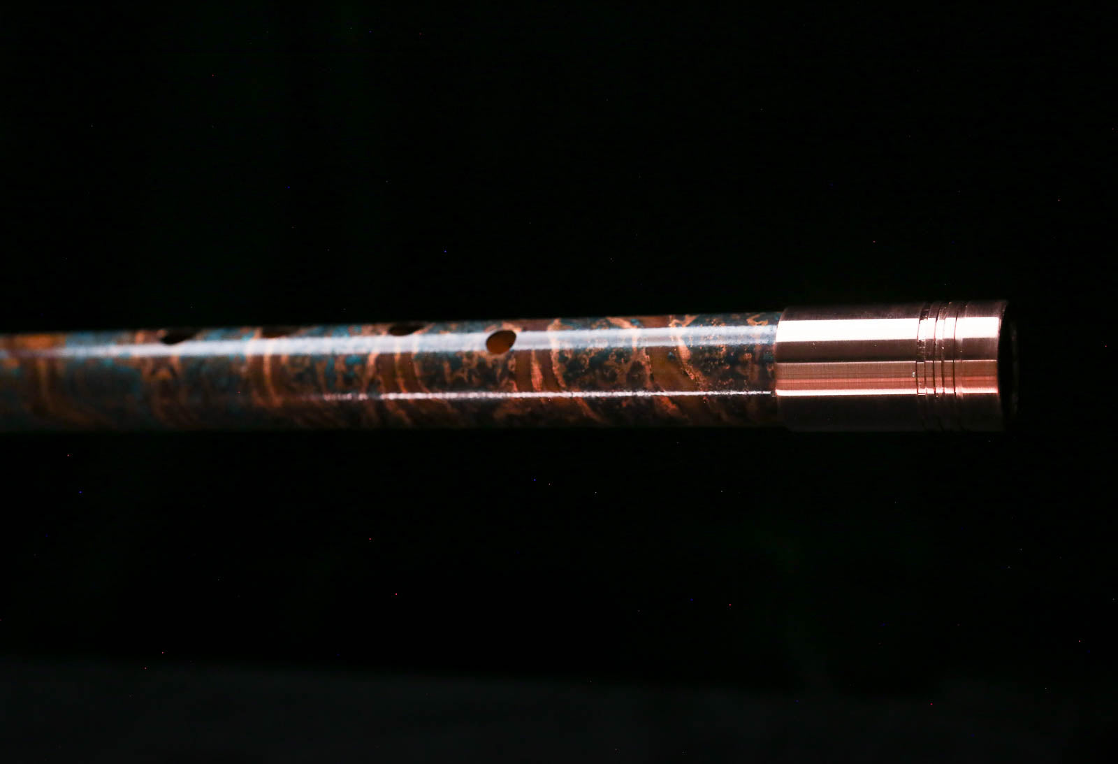 Low C Copper Flute #0179 in Spiral Copper Flame w/special End Piece