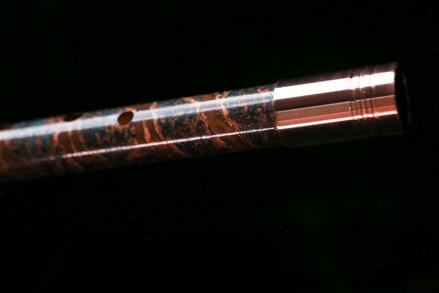 Low C Copper Flute #0179 in Spiral Copper Flame w/special End Piece