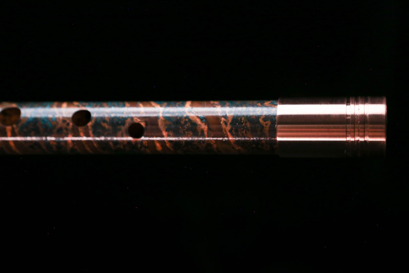 Low C Copper Flute #0179 in Spiral Copper Flame w/special End Piece