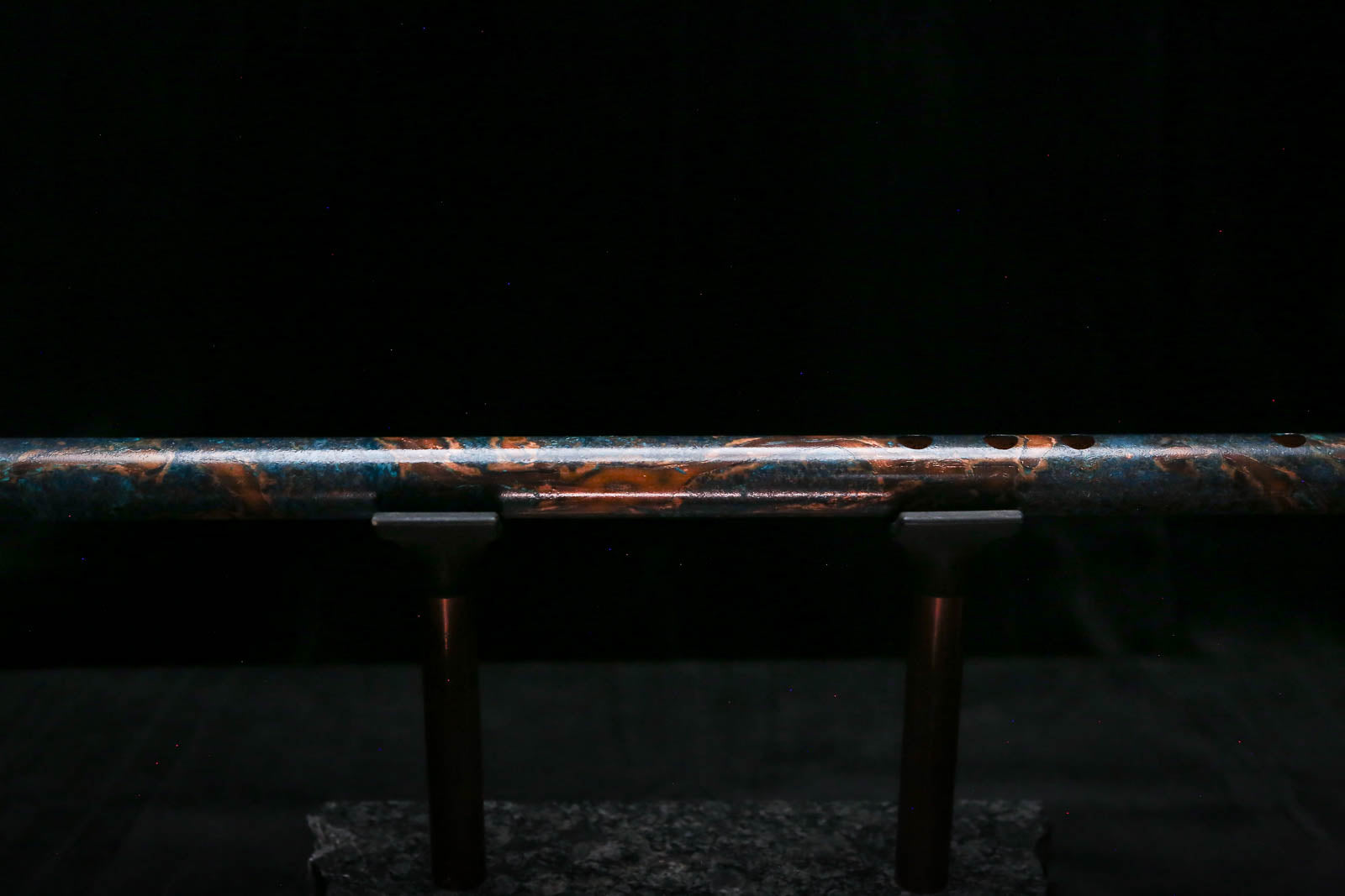 Low C Copper Flute #0180 in Turquoise Ocean Burl