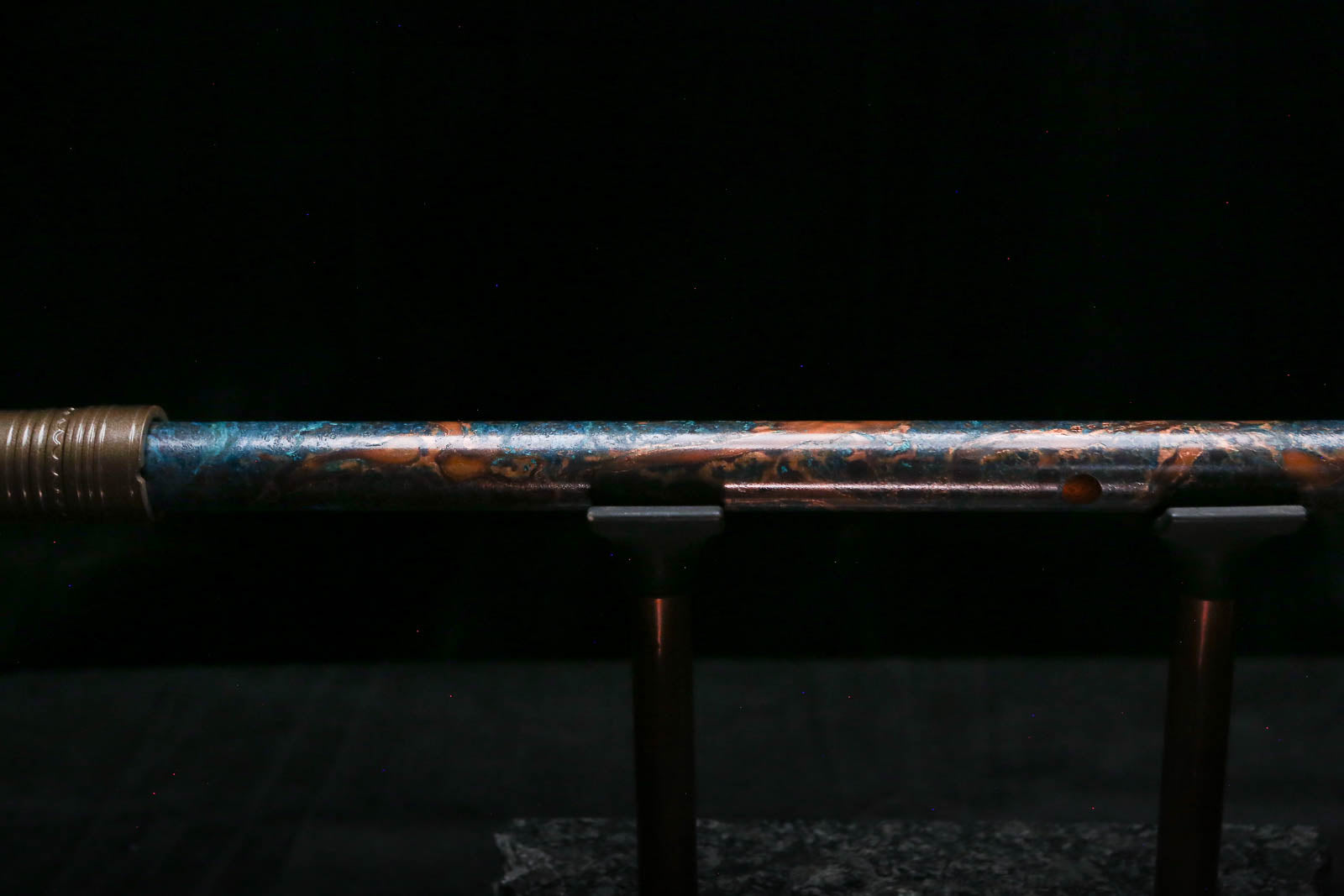 Low C Copper Flute #0180 in Turquoise Ocean Burl