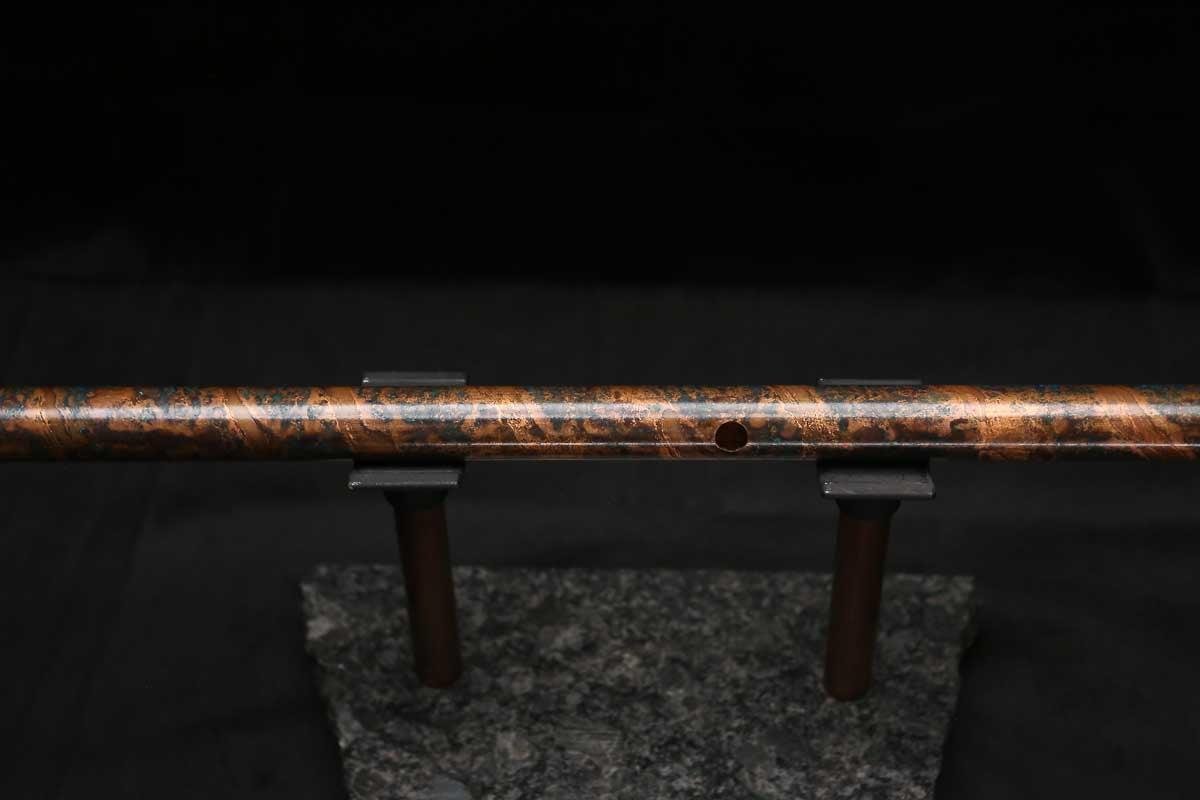 Low C Copper Flute #0166 in Turquoise Copper Spiral w/special endpiece