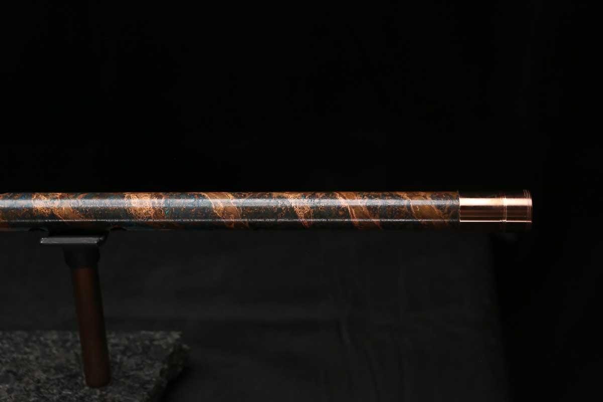Low C Copper Flute #0166 in Turquoise Copper Spiral w/special endpiece