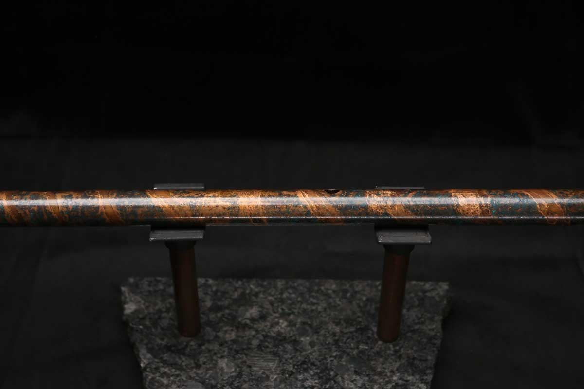 Low C Copper Flute #0166 in Turquoise Copper Spiral w/special endpiece