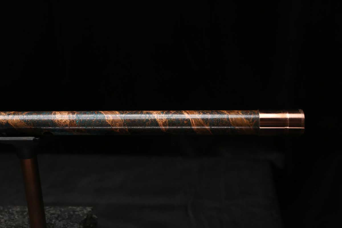 Low C Copper Flute #0166 in Turquoise Copper Spiral w/special endpiece