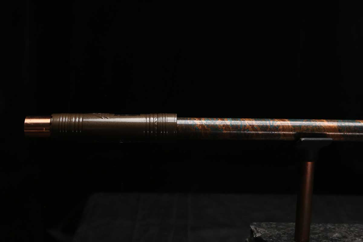 Low C Copper Flute #0166 in Turquoise Copper Spiral w/special endpiece