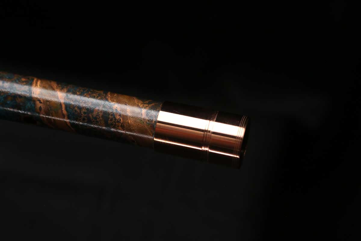 Low C Copper Flute #0166 in Turquoise Copper Spiral w/special endpiece