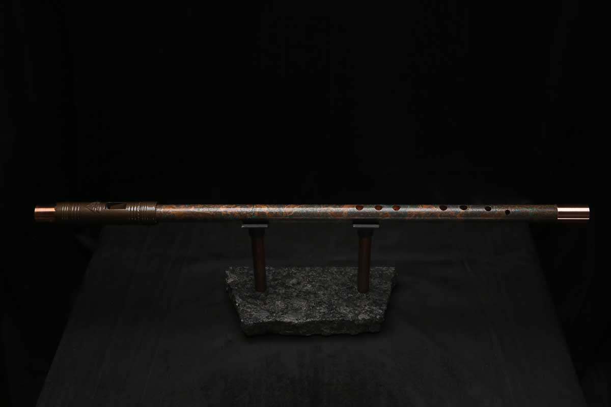Low C Copper Flute #0181 in Copper Matte Burl
