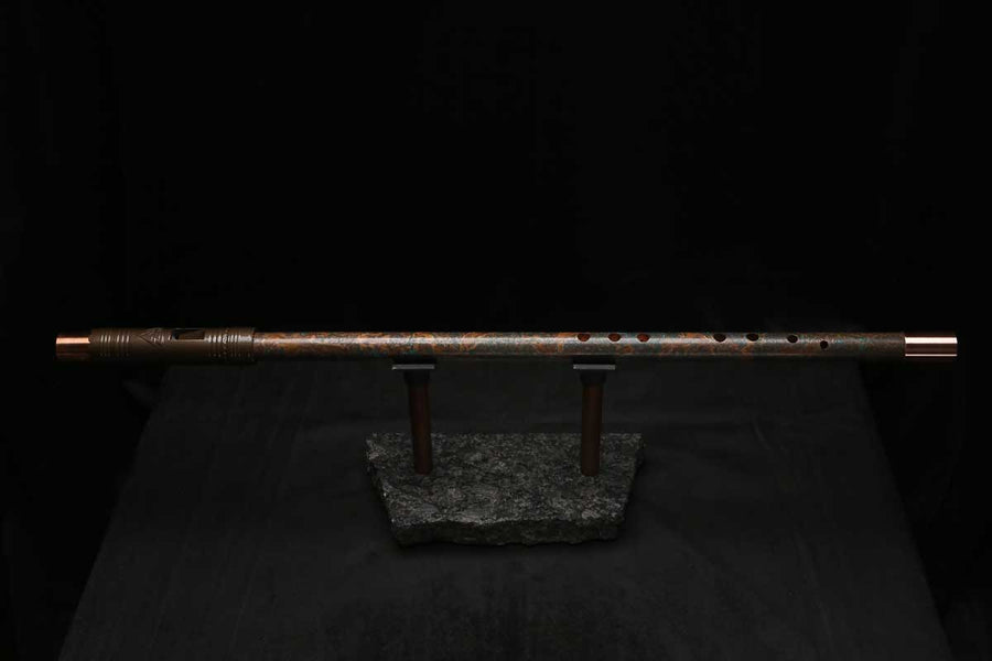 Low C Copper Flute #0181 in Copper Matte Burl