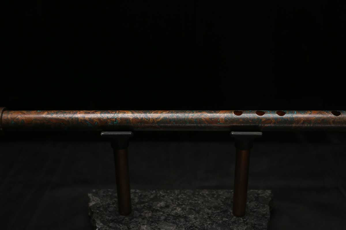 Low C Copper Flute #0181 in Copper Matte Burl
