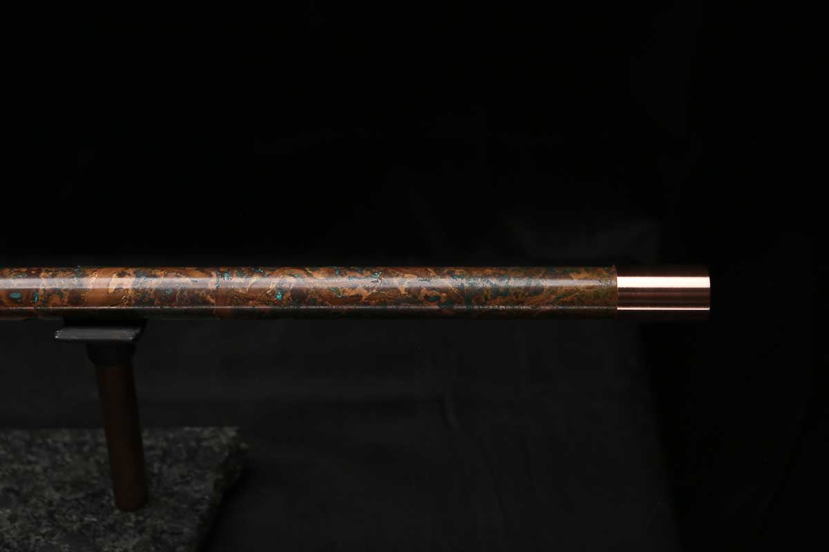 Low C Copper Flute #0181 in Copper Matte Burl