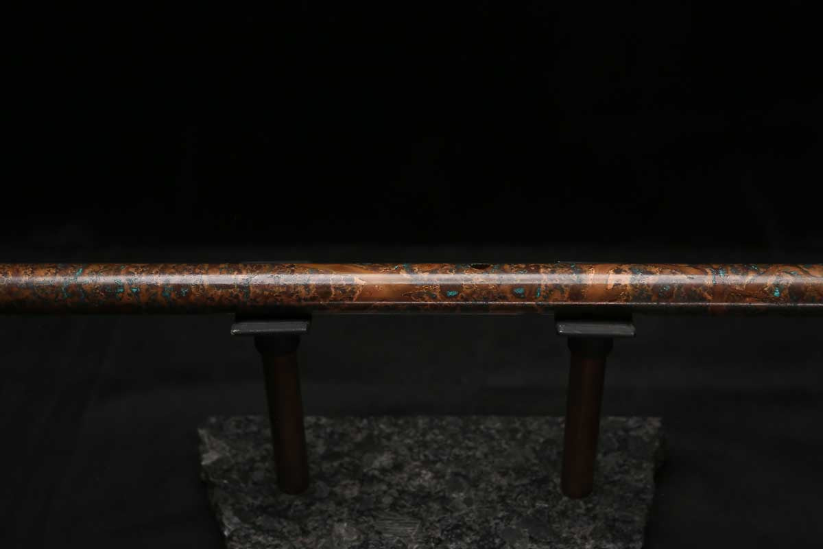 Low C Copper Flute #0181 in Copper Matte Burl