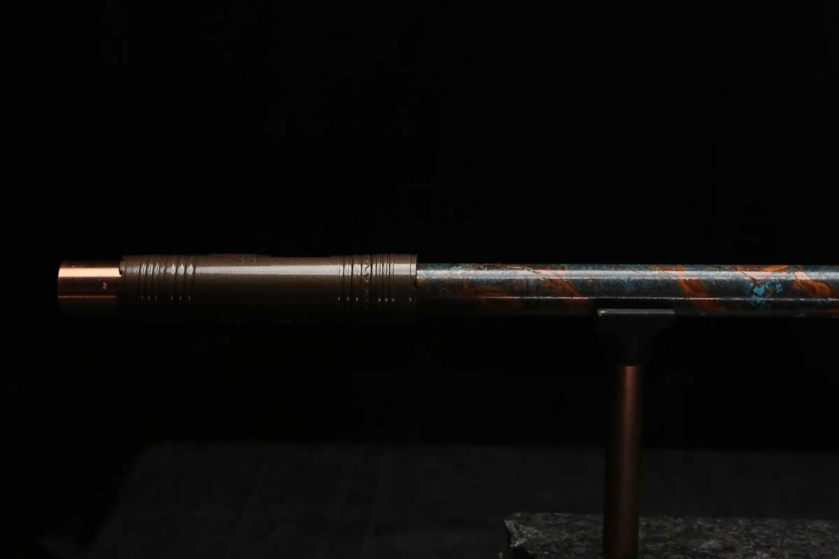 Low D Copper Flute #LDC0104 in Turquoise Spiral Burl