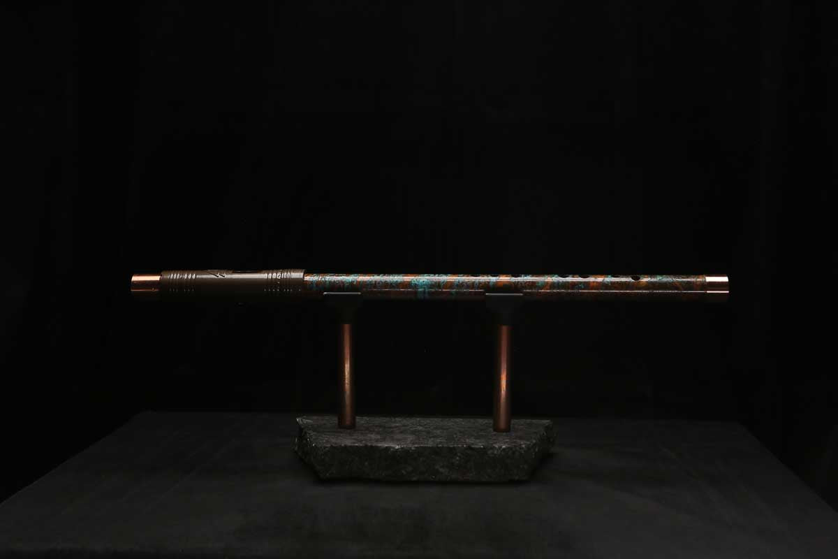 High F (Lullaby) Copper Flute #LE0105 in Spalted Copper Spiral