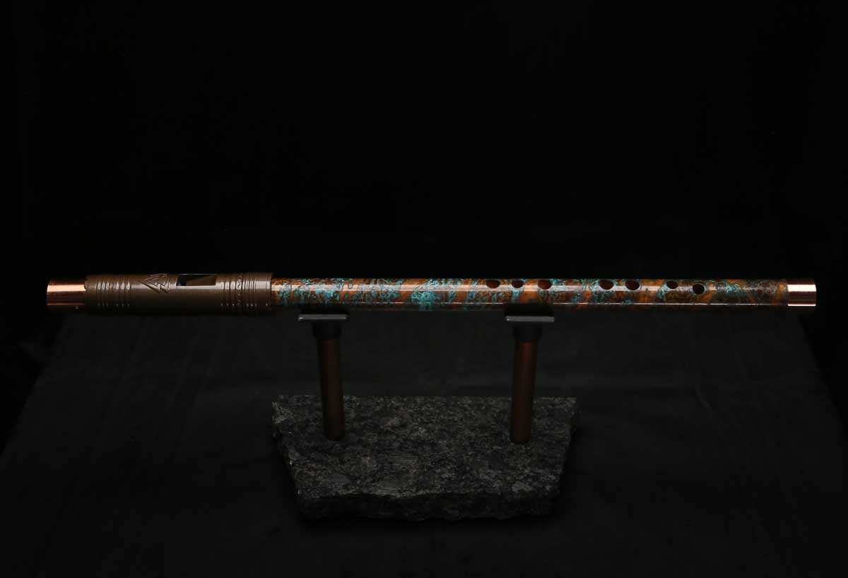 High F (Lullaby) Copper Flute #LE0105 in Spalted Copper Spiral