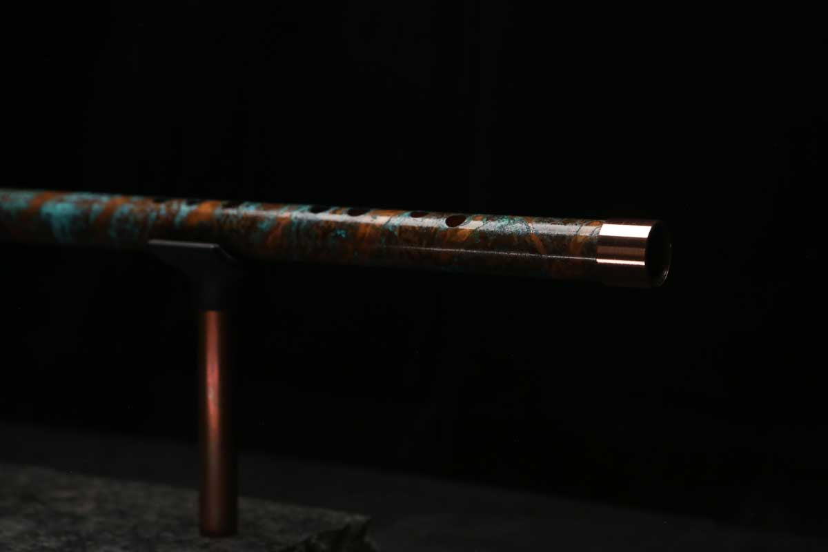 High F (Lullaby) Copper Flute #LE0105 in Spalted Copper Spiral
