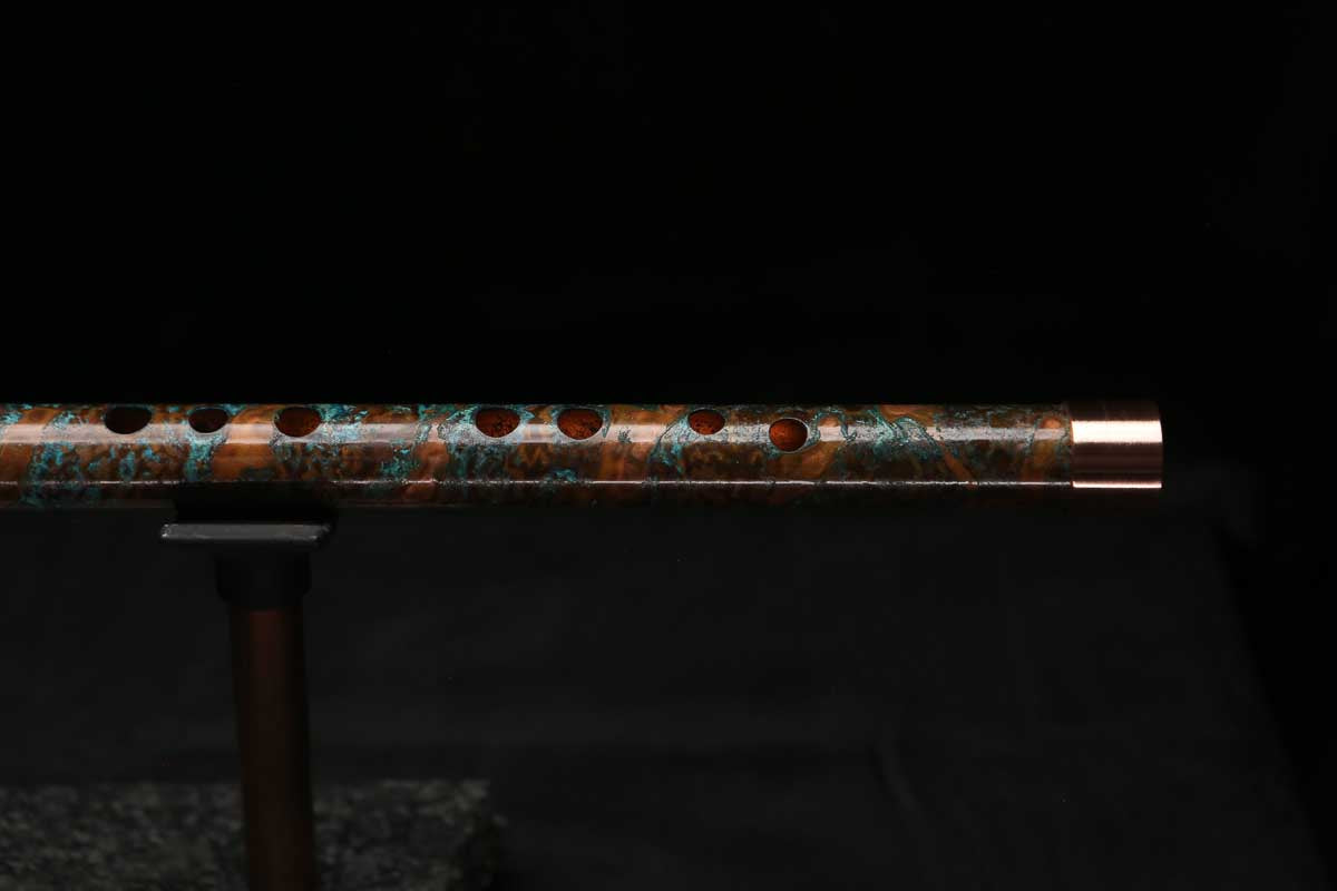 High F (Lullaby) Copper Flute #LE0105 in Spalted Copper Spiral