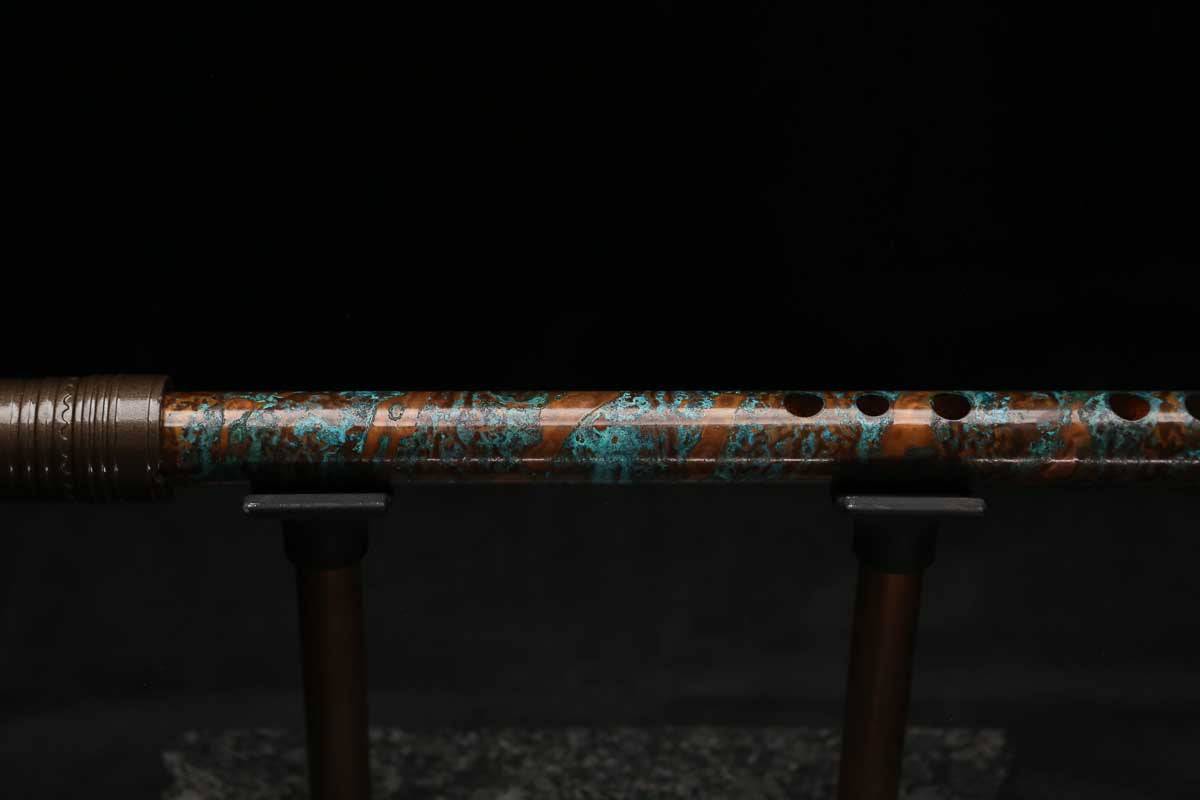 High F (Lullaby) Copper Flute #LE0105 in Spalted Copper Spiral